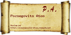 Pozsegovits Atos névjegykártya